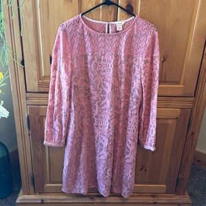 Sundance Floral Vine Trellis Dress Lace Coral Peach